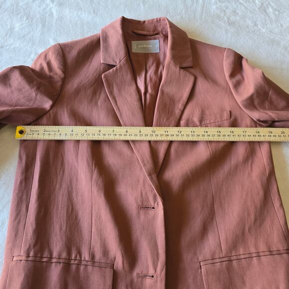Everlane Oversized Blazer Clay Rust Linen Sz 00 Minimalist OfficeChic Layering - Picture 8 of 10